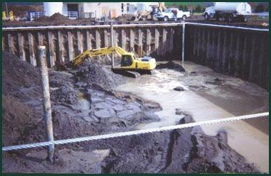 Temporary Sheet Pile Retaining Wall